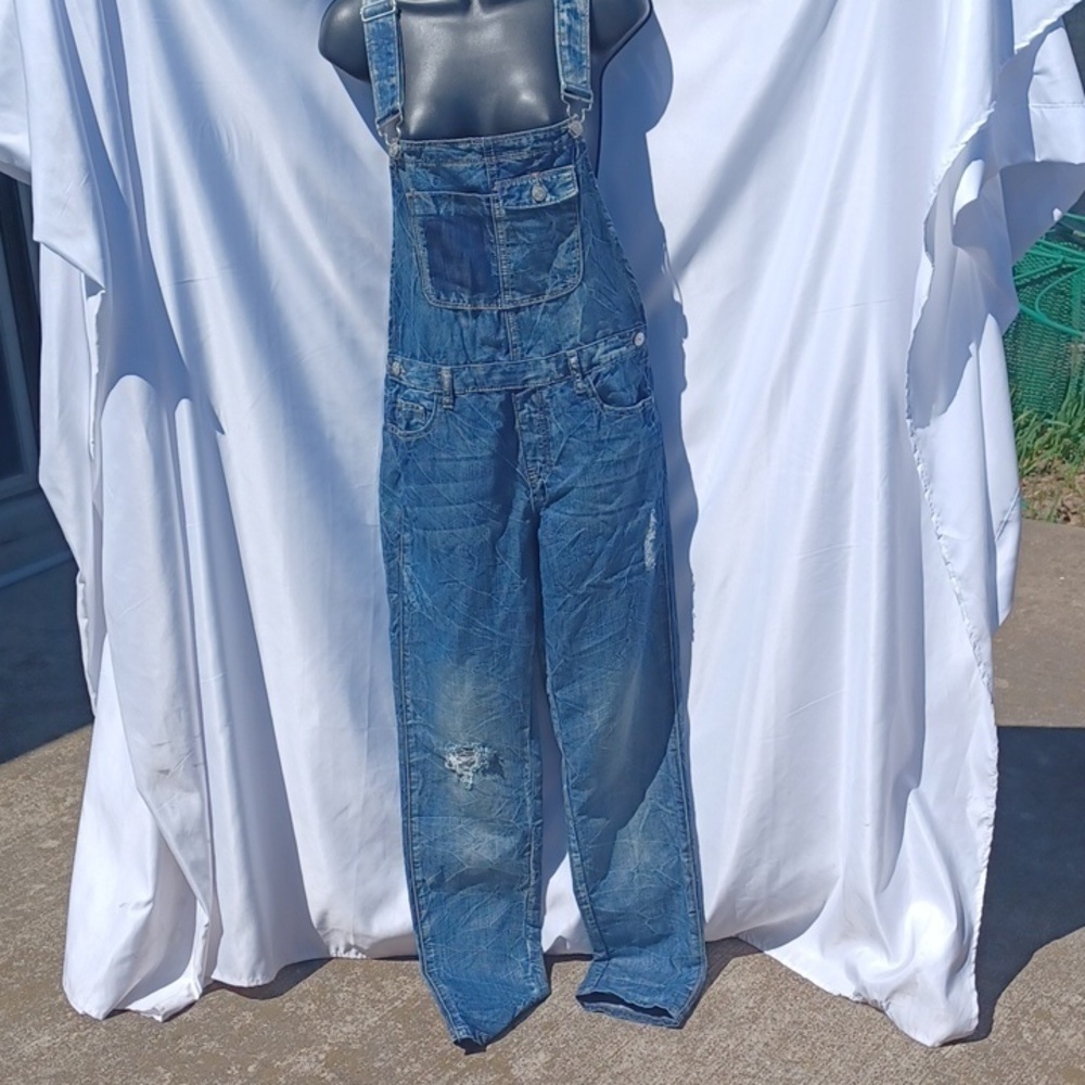 Harmony + HAVOC Denim Overalls Jumpsuit Jumper size M, Distressed